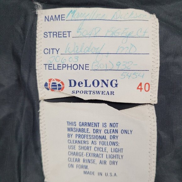 VTG DeLong Retro Purple Wool Hooded Varsity Letterman Jacket USA Made Size 40 - Picture 3 of 15